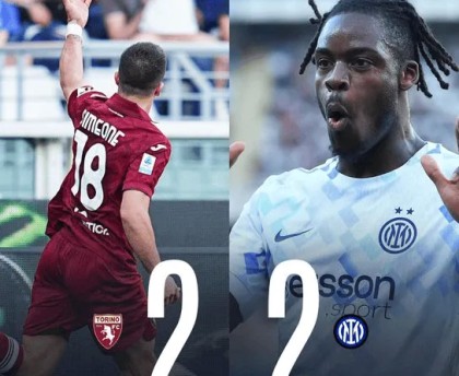 开云体育官网-都灵2-2国米全场数据：射门14-14，射正2-5，绝对机会3-2